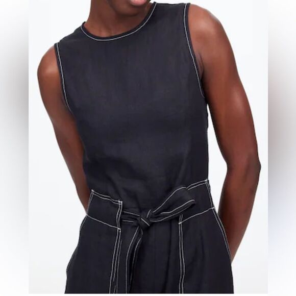 NWT Madewell Jumpsuit Black Linen 14 - Picture 3 of 10